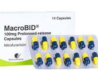 MacroBID 100mg prolonged-release capsules containing nitrofurantoin, showing blue and yellow capsules in blister pack